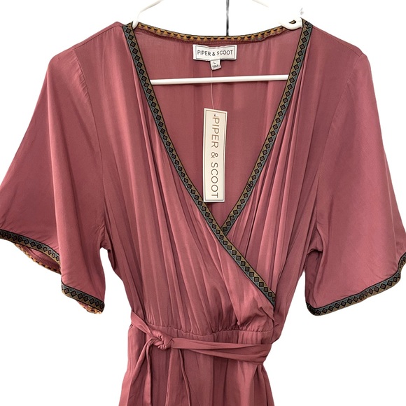 NWT!! PIPER & SCOOT | Boho Aztec Wrap Dress maxi - Picture 3 of 11